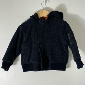 Gap Baby Wool Blend Dark Gray Hooded Coat w Pockets Size Toddler 2